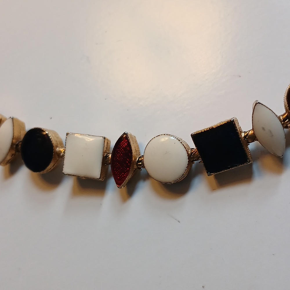 Vintage bracelet link colored stones gorgeous